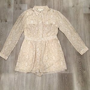 NWT -  Michael Kors Snake Utility Romper, Color: Dune
